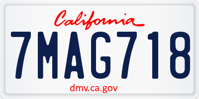 CA license plate 7MAG718