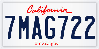 CA license plate 7MAG722