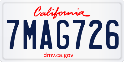 CA license plate 7MAG726