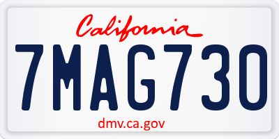 CA license plate 7MAG730