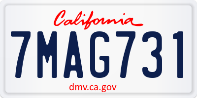 CA license plate 7MAG731