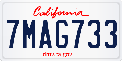 CA license plate 7MAG733