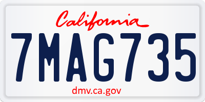 CA license plate 7MAG735