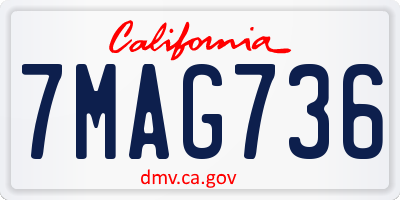 CA license plate 7MAG736