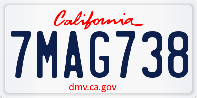 CA license plate 7MAG738