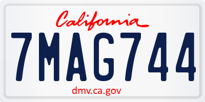 CA license plate 7MAG744