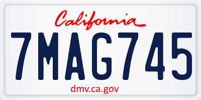CA license plate 7MAG745