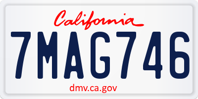 CA license plate 7MAG746