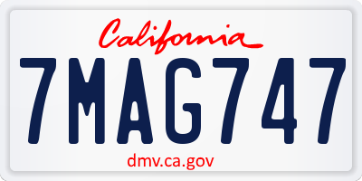 CA license plate 7MAG747