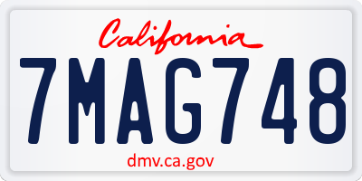 CA license plate 7MAG748