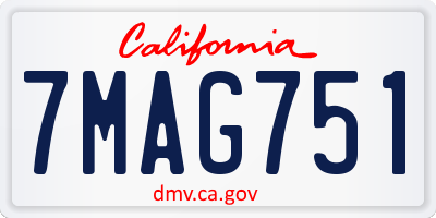 CA license plate 7MAG751