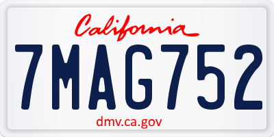 CA license plate 7MAG752