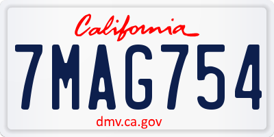 CA license plate 7MAG754