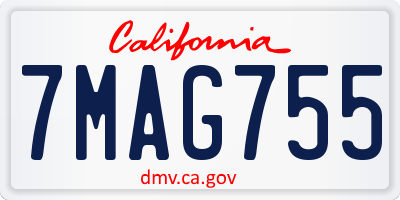 CA license plate 7MAG755