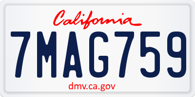 CA license plate 7MAG759