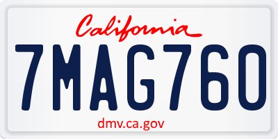 CA license plate 7MAG760
