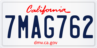 CA license plate 7MAG762