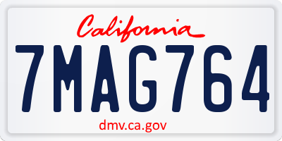 CA license plate 7MAG764