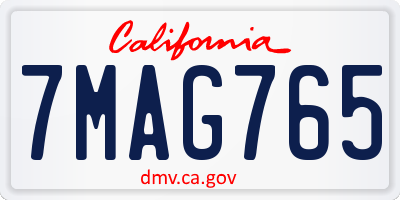 CA license plate 7MAG765