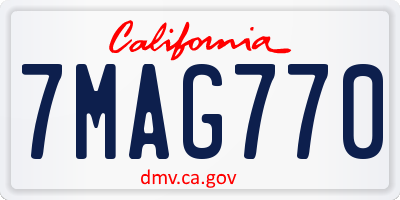 CA license plate 7MAG770