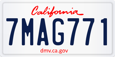 CA license plate 7MAG771