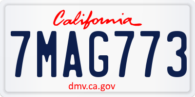 CA license plate 7MAG773