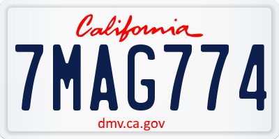 CA license plate 7MAG774