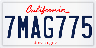 CA license plate 7MAG775