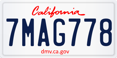 CA license plate 7MAG778
