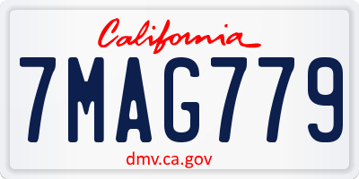 CA license plate 7MAG779