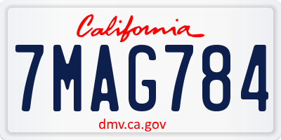 CA license plate 7MAG784