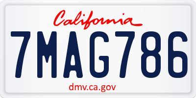 CA license plate 7MAG786