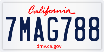CA license plate 7MAG788