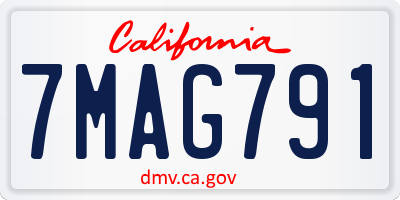 CA license plate 7MAG791