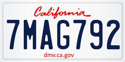 CA license plate 7MAG792