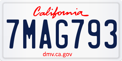 CA license plate 7MAG793