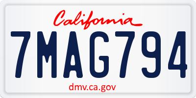 CA license plate 7MAG794