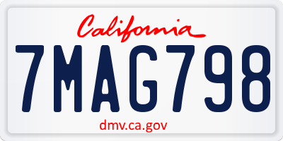 CA license plate 7MAG798