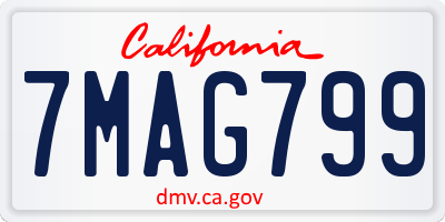 CA license plate 7MAG799