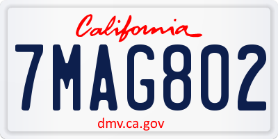 CA license plate 7MAG802