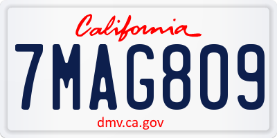 CA license plate 7MAG809