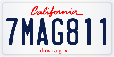 CA license plate 7MAG811