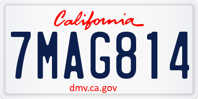 CA license plate 7MAG814