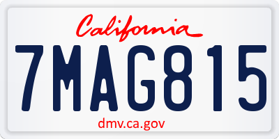CA license plate 7MAG815