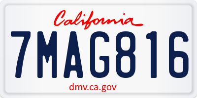 CA license plate 7MAG816