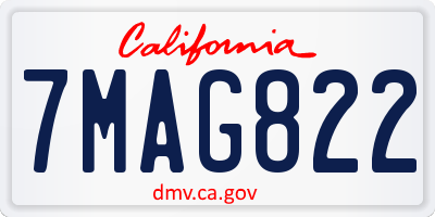 CA license plate 7MAG822