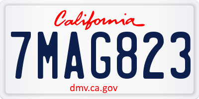 CA license plate 7MAG823