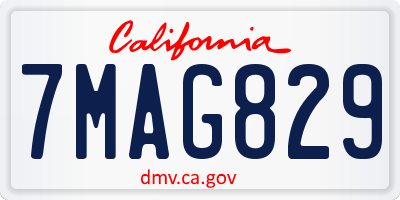 CA license plate 7MAG829