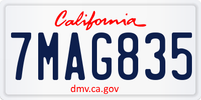 CA license plate 7MAG835