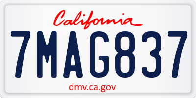 CA license plate 7MAG837